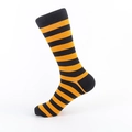 Calze da uomo in cotone a metà polpaccio con classiche righe orizzontali arancio e nere - EU 40-46 / Bordo Nero con Righe Arancio Giallo