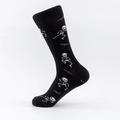 Calze Halloween nere con motivi di teschi bianchi e pipistrelli in morbido cotone - EU 41-46 / Scheletro Danzante Nero