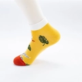 Chaussettes jaunes avec imprimés de feuilles tropicales et bout orange contrasté - Taille Unique (36-43) / 09 Canard à Tête Rouge