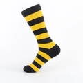Men's cotton crew socks featuring classic black and yellow horizontal striped patterns - EU 40-46 / Yellow & Black Wide Stripes