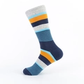 Men's cotton striped crew socks in orange and blue color block with ribbed cuffs - EU 40-46 / Grey Mouth Blue Fine Striped