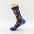 Calze lunghe in cotone blu scuro con motivi tradizionali di carpe koi rosse e finiture gialle - Taglia Unica: 36-43 / 03 Pesce Koi