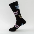 Calze casual nere in cotone con gatti colorati a cartone animato e occhiali - EU 39-46 / Stile Gatto con Occhiali Colorati (01)