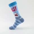 Calzino in cotone blu con grafica di squalo rosso e testo Bite Me stile casual - EU 39-46 / Stile Squalo Bite Me (05)