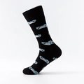 Calzini da uomo in cotone nero con un design a motivi di moto vintage blu - Taglia unica(39-46) / Moto Nera