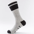Calze sportive grigie con tallone e punta neri e bordo a costine con strisce - 41-46 / Base Grigia Con Punta E Tallone Neri