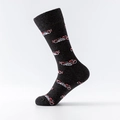 Calze di cotone grigio scuro con motivi di motociclette vintage rosse e bianche - Taglia unica(39-46) / Moto Grigio Scuro