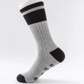 Calze sportive in cotone grigio e nero con scritta Stay Ready sotto la pianta - EU 41-46 / Patchwork Grigio-Nero (STAY READY)