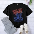 Flat lay of black cotton T-shirt with vintage American print and casual outfit styling - Black