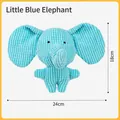 Blauer Plüschelefant Hundespielzeug aus Cordstoff, Maße 18cm Höhe und 24cm Breite - Elefantenform / 24x18cm / Hellblau