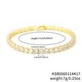 Bracciale tennis dorato a più file con zirconi e misure precise di 17 cm di lunghezza - 17cm (4.0mm Zirconia) / Oro 14K