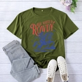 Flat lay of olive green vintage graphic t-shirt with denim jeans and sneakers on wood - Army Green