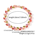 Bracciale a foglie con zirconi cubici colorati placcato in oro rosa 18cm - 17cm / Oro Rosa Multicolore