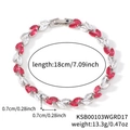 Bracciale con zirconi rossi e bianchi taglio marquise, finitura argento, 18 cm - 17cm / Placcato Platino Zirconia Rossa