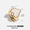 Anello regolabile in acciaio inossidabile con mappa Africa in smalto bianco - Mappa dell'Africa Nera (JR488-GB)