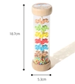 Wooden rainmaker toy with colorful star plates and rainbow cloud print for toddlers - 2026 New Large Rainmaker