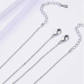 Catena di estensione in argento S925 con chiusura a moschettone per collana coniglio - Catena a Croce (Solo Catena) / Oro Bianco