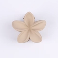 Matte khaki frangipani flower hair claw clip in a large size for thick hair styles - 4CM Flower - Milk Coffee