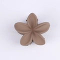 Matte brown frangipani flower hair claw clip with a frosted finish for thick hair - 4cm Bauhinia Light Brown