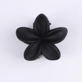 Matte black plumeria flower hair claw clip with durable spring for thick hair styling - 4cm Bauhinia Flower Black