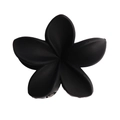 Matte black plumeria flower hair claw clip with five petals for thick hair accessories - 8 Bauhinia - Black