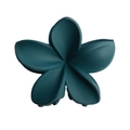 Matte dark teal frangipani flower hair claw clip with a refined matte finish for women - 8 Bauhinia - Deep Blue