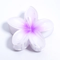 Frangipani flower hair claw clip with white and light purple gradient petals - 7CM Flower - Purple White Gradient