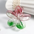 Pink and green gradient plumeria flower hair claw clip in a glossy resin finish - 7. Bauhinia Flower Transparent Gradient Pinkish-green