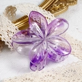 Translucent purple frangipani flower hair claw clip with elegant jelly resin finish - 7. Bauhinia Flower Transparent Gradient Purple