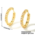 Gold-plated hoop earrings with micro-paved cubic zirconia and crisscross X patterns - Gold