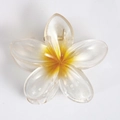 Translucent yellow and white plumeria flower hair claw clip with natural gradient finish - 7. Bauhinia Flower Pearly Yellow