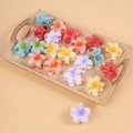 Tropical plumeria hair claw clips in a vibrant matte multi-color gradient set - Zh1365 Combination