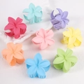 Set of 8 matte frangipani flower hair claws in assorted pastel colors for women - 8pcs Colorful Bauhinia 1