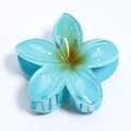 Sky blue Plumeria flower hair claw clip with brown center gradient for thick hair - 7. Bauhinia Flower Gradient Blue