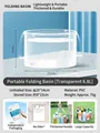 Portable 6.8L transparent folding water basin made of thickened PVC for outdoor camping - Large 6.8L Collapsible Anti-tilt Water Basin with Handle