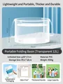 Portable 12L transparent PVC folding basin for outdoor camping and hiking use - Extra Large 12L Collapsible Anti-tilt Water Basin with Handle