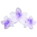 Purple gradient plumeria hair claw clip with large floral resin design for women - Three Purple Bauhinia Flowers