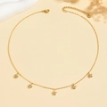 Collana di lusso in oro 18 carati con cinque fiori di zircone su catena a O - Oro