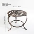 Vintage Eisen Blumenständer mit Ornament-Top in Weiß, 33,5cm Durchmesser und 30cm Höhe - 7233 Niedriger Blumenständer