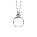 Collana in argento S925 con pendente in cristallo quadrato e dettagli brillanti - Cristallo Rosa Argento
