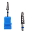Punta per fresa per unghie in acciaio al tungsteno con taglio a croce e anello blu - Fresa per Unghie Professionale (HK-55)