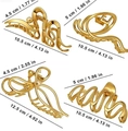 Set of four luxury gold butterfly metal hair claws in various elegant geometric designs - Gold Combination Set / Set / Gold