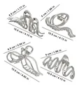 Silver metal butterfly hair claws set with various sizes and elegant ribbon designs - Silver Combination Set (10 Pcs) / Set / Silver