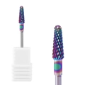 Rainbow tungsten carbide nail drill bit with tapered cross-cut teeth for nail art - Professional Nail Drill Bit (HK-16)