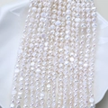Perle d'acqua dolce barocche naturali bianco crema per la creazione di gioielli fai-da-te - 5.3-6.3mm / Bianco