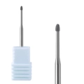 Carbide nail drill bit with cutting grooves and white plastic base for manicures - Professional Nail Drill Bit (HK-29)