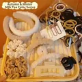 111-piece milk tea brown hair accessory set with plush clips, scrunchies and hair ties - 111 Pcs Winter Hair Accessory Set / 111 Pieces/Pack