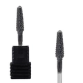 Carbide nail drill bit with black coating and cross-cut texture for cuticle removal - Professional Nail Drill Bit (HK-49)