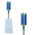 Rainbow alloy nail drill bit for cuticle removal with white plastic storage base - Professional Nail Drill Bit (HK-62)
