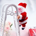 Electric climbing Santa Claus doll with white ladder toy and festive packaging box - Double Ladder Santa Claus